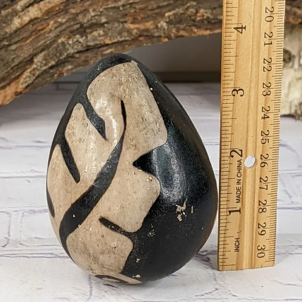 Vintage Peruvian Chulucanas Pottery Egg From Peru